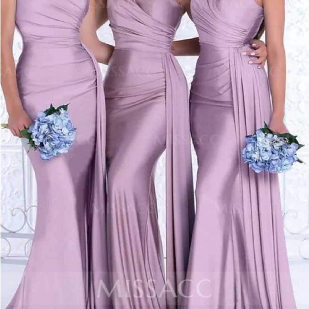 Elegant One-Shoulder Trumpet/Mermaid Elastic Satin Dress by Missacc